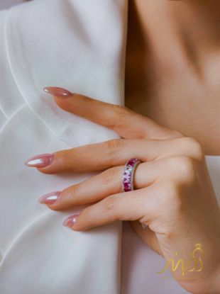💍انگشتر جواهري با نگینهای رنگی؛ نقره عیار ۹۲۵(R_1284)